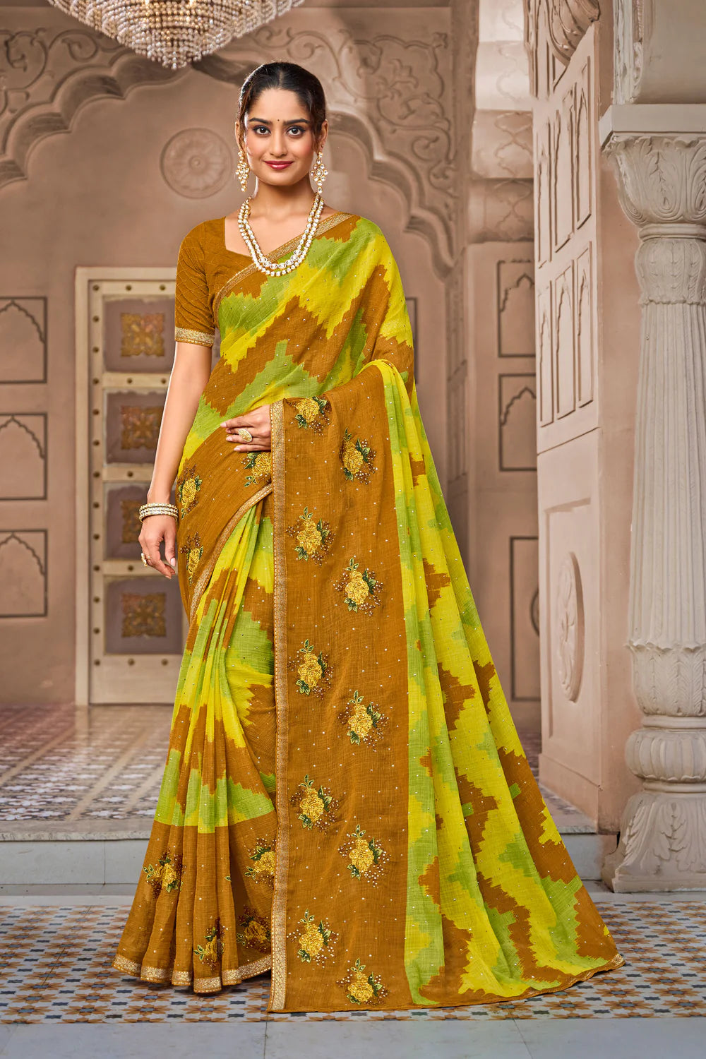 Dairy_Milk N-2288 Chiffon Multicolor Saree